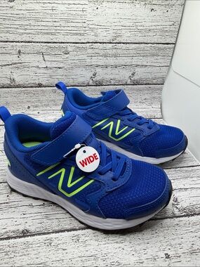 New Balance Boys Royal Blue Sneakers with Neon Accent 11